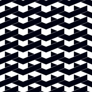 Vector hipster abstract geometry chevron pattern,black and white seamless geo Stock Illustration