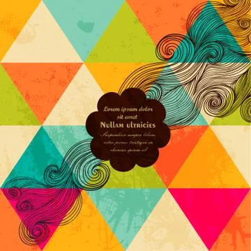 Vector hipster banner made of triangles. retro label design. square compositi Stock-Illustration