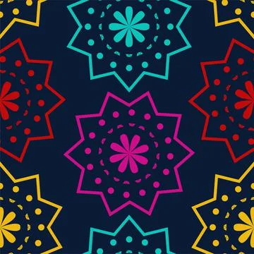 Vector. Hispanic Heritage Month. Polygonal seamless pattern. Stock Illustration