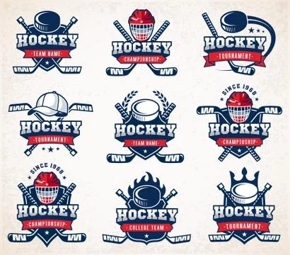 Vector Hockey logo Set Stock Illustration