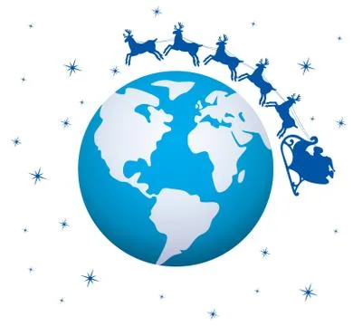 Vector holiday background with santa Illustrazione stock