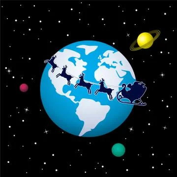 Vector holiday background with santa Stock Illustration