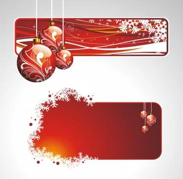 Vector Holiday collection for a Christmas theme with banners Stock Illustration