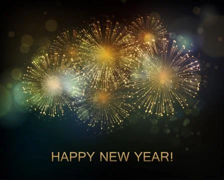 Vector Holiday Fireworks Background Stock Illustration