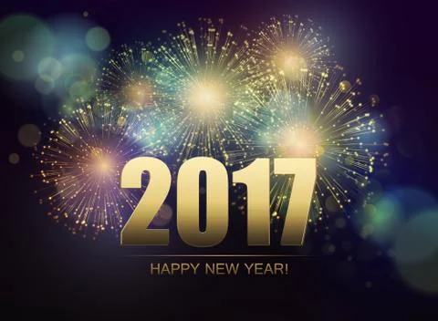 Vector Holiday Fireworks Background Stock Illustration