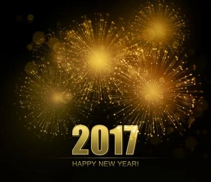 Vector Holiday Fireworks Background Stock Illustration