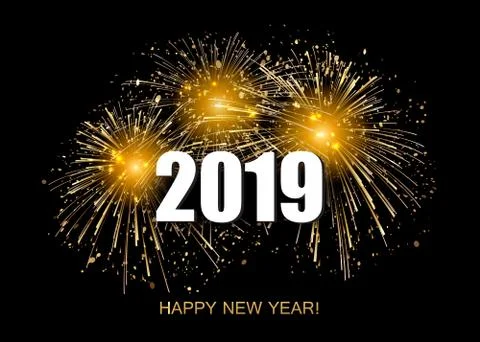 Vector Holiday Fireworks Background. Stock Illustration