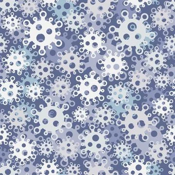 Vector holiday texture, seamless winter pattern with pretty viruses Stockillustratie