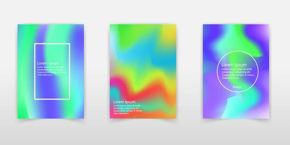 Vector holographic abstract background set Stock Illustration