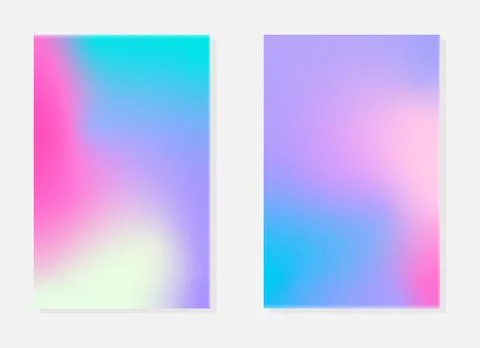 Vector holographic backgrounds in different colors. Illustrazione stock