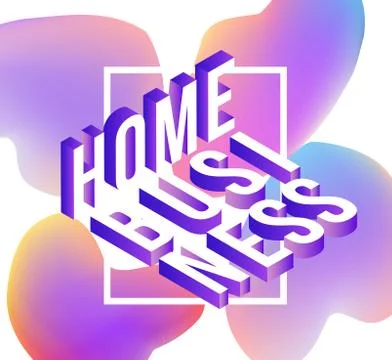 Vector home business vibrant gradient poster Ilustración de archivo