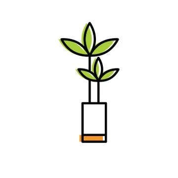 Vector home flower in vase Stock Illustration