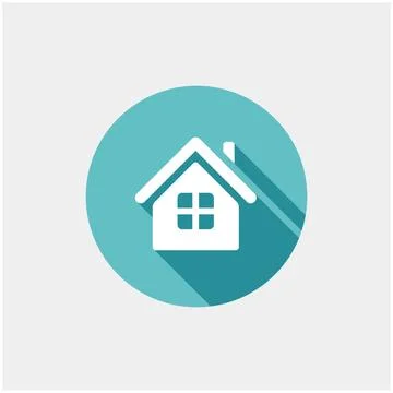 Vector Home Icon Vector Home Icon in flat style on grey background Copyrig... Foto stock