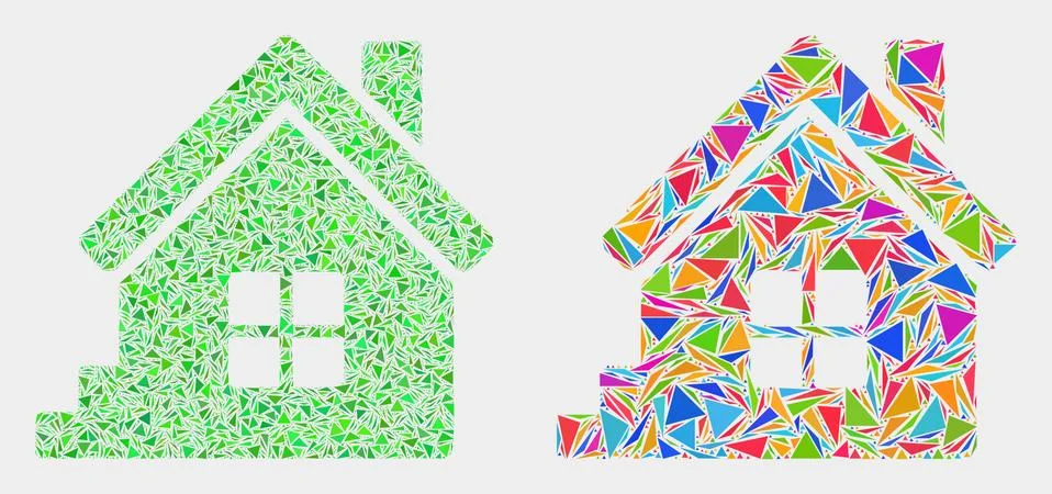 Vector Home Mosaic Icon of Triangle Elements Stock Illustration