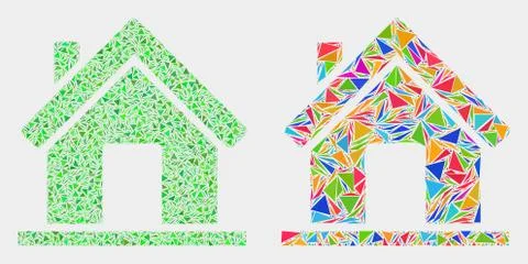 Vector Home Mosaic Icon of Triangle Items 스톡 일러스트