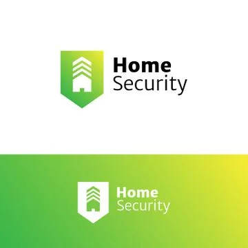 Vector home security service minimalistic logo. Stock Illustration