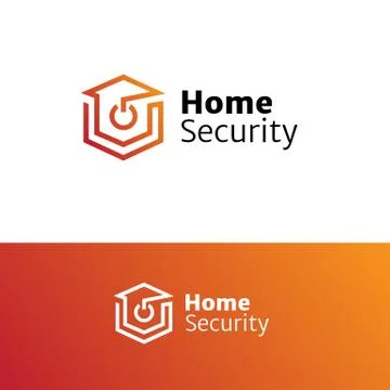 Vector home security service minimalistic logo. Stock Illustration