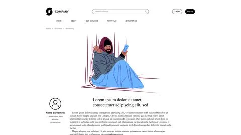 Vector homeless in shadow of sharp lines style . Editable illustration Stock Illustration