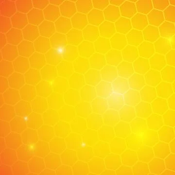 Vector : Honey comb on yellow orange background Stock Illustration
