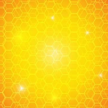 Vector : Honey comb on yellow orange background Stock Illustration