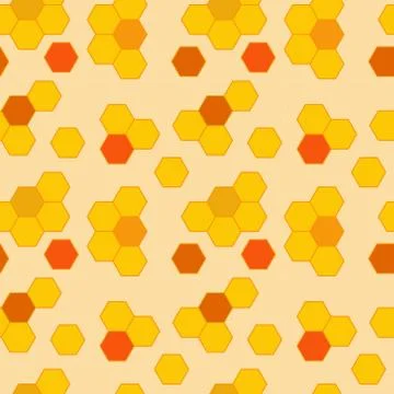 Vector honeycomb orange continuous pattern. Background for design. Stock Illustration