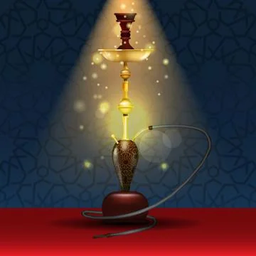 Vector Hookah bar menu concept ad layout. Stock Illustration