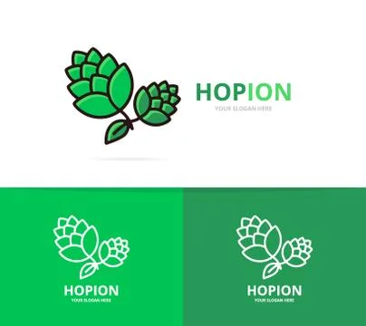 Vector of hop logo design template. Beer and bar symbol or icon Stock Illustration