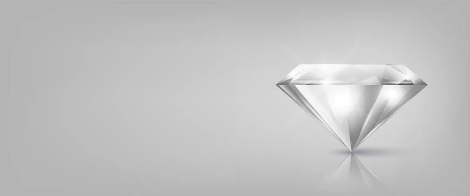 Vector Horizontal Banner with 3d Realistic White Transparent Triangular Glowing Stock Illustration