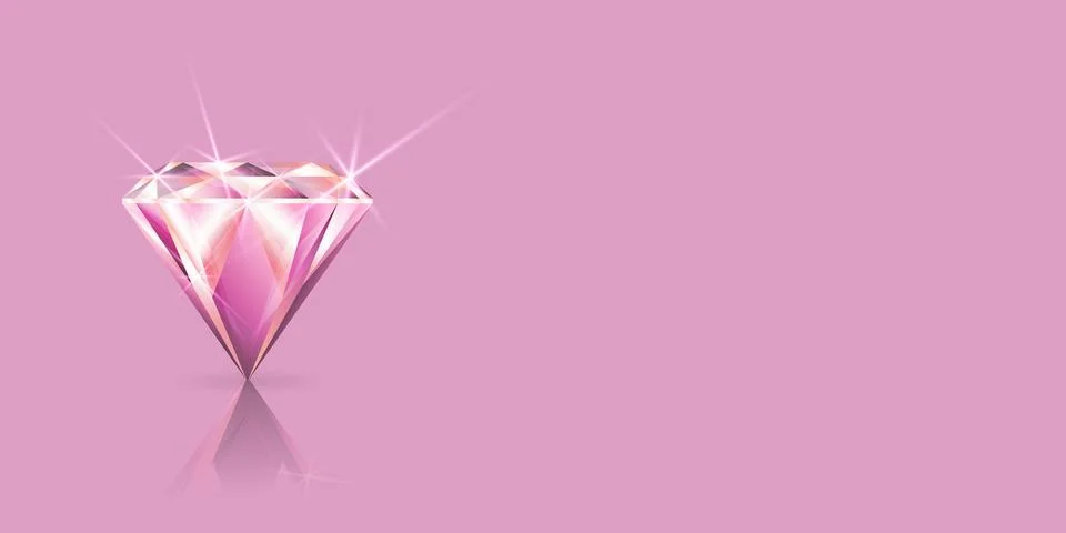 Vector horizontal banner with 3d realistic precious transparent round sparkling Illustrazione stock