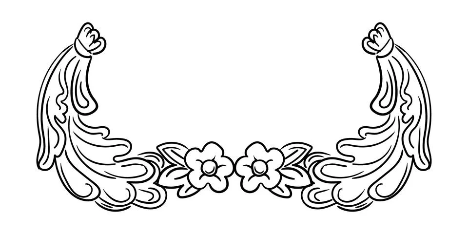 Vector horizontal design element swirl decorative monogram Stock Illustration