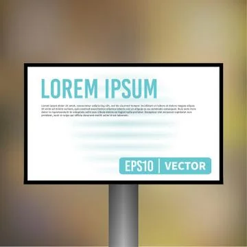 Vector horizontal empty light billboard display template Stock Illustration