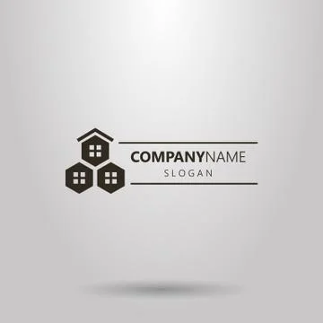 Vector horizontal geometric logo of  honeycomb windows Illustrazione stock