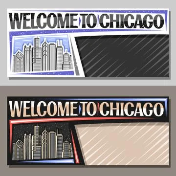 Vector horizontal layouts for Chicago Stock-Illustration