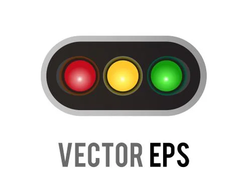 Vector horizontal left and right road traffic caution light signal icon Stock Illustration