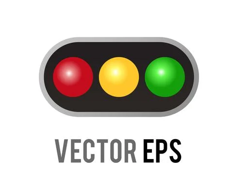 Vector horizontal left and right road traffic caution light signal icon Stock Illustration