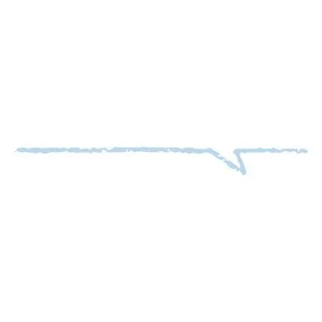 Vector horizontal line with blue crayon effect and a sharp tail of a speech Illustrazione stock
