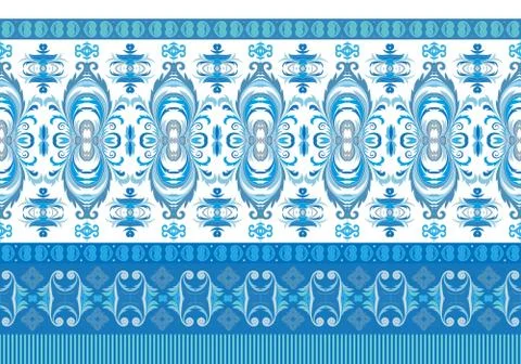 Vector horizontal seamless border. Beautiful floral pattern in modern style 스톡 일러스트