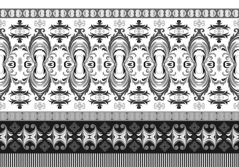 Vector horizontal seamless border. Beautiful floral pattern in modern style Illustrazione stock