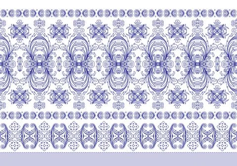 Vector horizontal seamless border. Beautiful floral pattern in modern style 스톡 일러스트