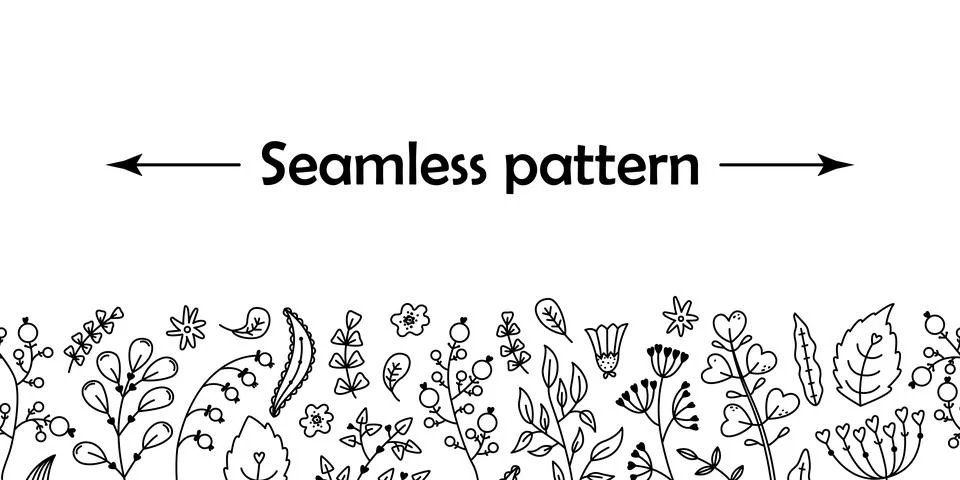 Vector horizontal seamless pattern with flowers in Valentines day style. Illustrazione stock