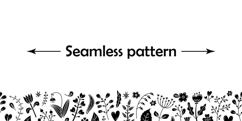 Vector horizontal seamless pattern with flowers in Valentines day style. Stock Illustration