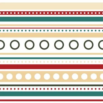 Vector horizontal stripes and circles seamless Stock Illustration