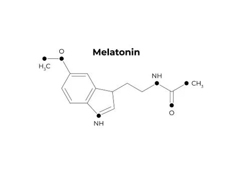 Vector hormones minimalistic banner template. Melatonin structure Stock Illustration
