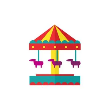 Vector horse carousel, amusement park objects Ilustración de archivo