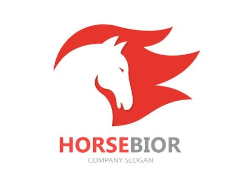 Vector horse with fire logo design template Stock Illustration