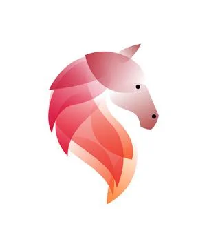 Vector horse in gradient style. Digital art Stock Illustration