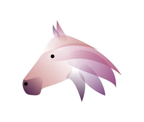 Vector horse in gradient style. Digital art Stock Illustration