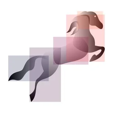 Vector horse in gradient style. Digital art Stock Illustration