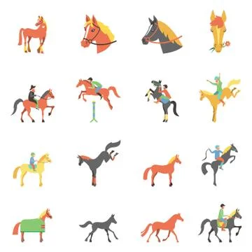 Vector Horse icons set Stock Illustration