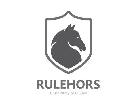 Vector horse logo template Illustrazione stock